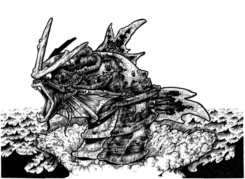 vertebrate, reptile, sky, 720P, animal themes, clear sky, animal markings, one animal, no people, animal, outdoors, Pokémon, copy space, Gyarados (Pokémon)