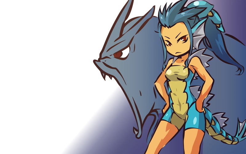 Gardos, 1080P, cosplay, humanitaria, Gyarados, pokemon, girl, Gyara dollar, Garados
