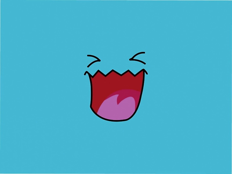 emotion, pokemon, close-up, lipstick, creativity, red, colored background, minimalism, bizarre, 720P, blue background, no people, copy space, humor, mouth open