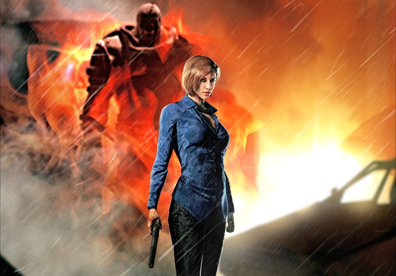 Resident Evil 3, capcom, jill valentine, rendering, fire, 1080P, nemesis