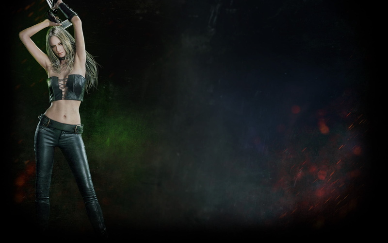 arms up, belly, video games, blonde, long hair, Devil May Cry, 1080P, Trish, Devil May Cry 5