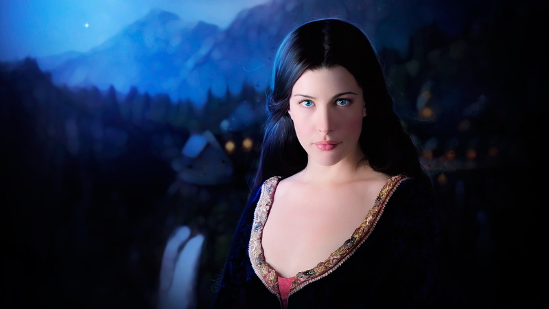 Liv Tyler, Arwen, elf, girl, The Lord of the Rings, night, 1080P