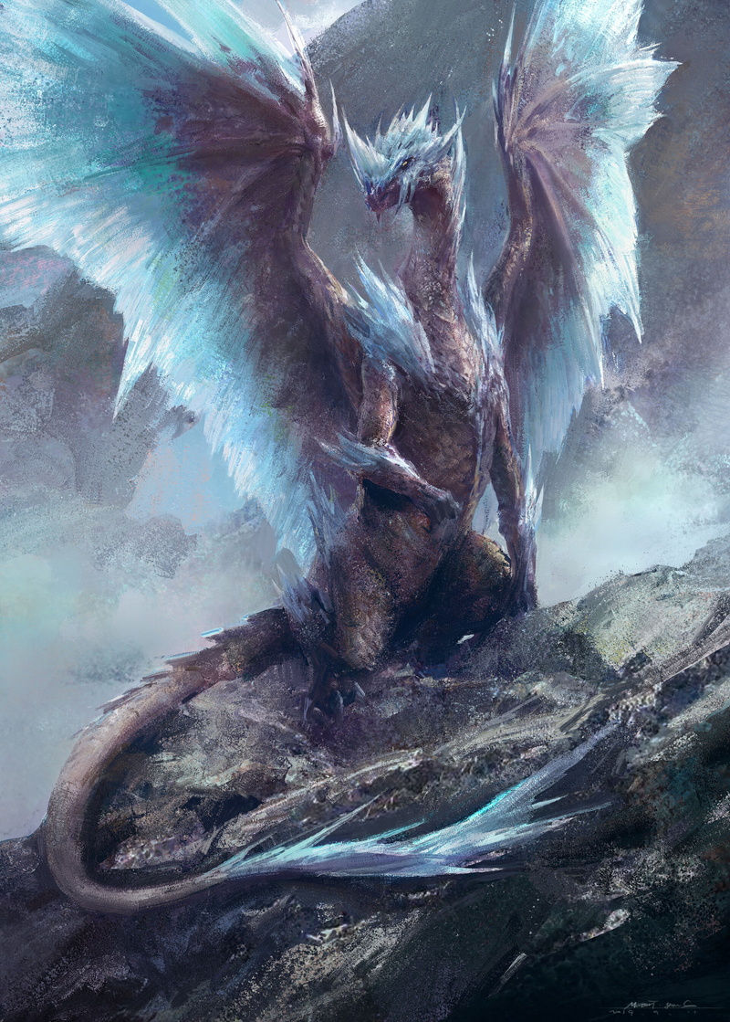 fantasy art, creature, 2K, Mazert Young, dragon, artwork