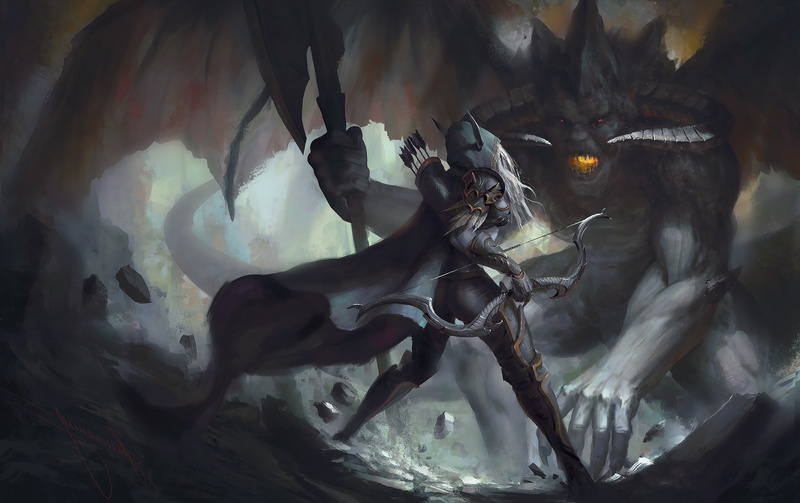 sylvanas windrunner, artwork, warcraft 3: reign of chaos, cape, Games, monster, 2K, hoodie