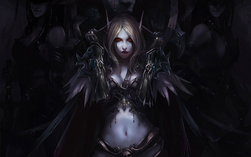 mystery, spooky, clothing, hood, studio shot, religion, black background, 1080P, witch, chenbo video games world of warcraft elves sylvanas windrunner