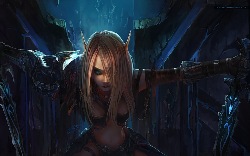 warcraft, 1080P, chen, weapons, games, video, elf, x, chenbo, hd, art, world of warcraft, women, world