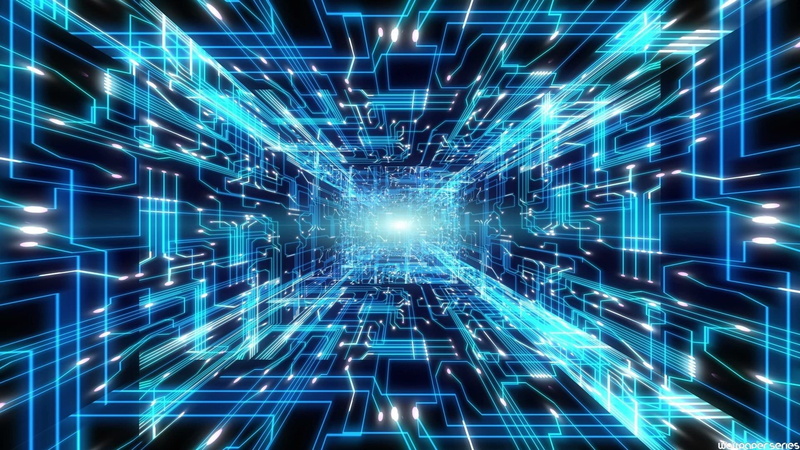 connection, blue, data, electrical equipment, cyberspace, abstract, 1080P, light - natural phenomenon, glowing, bright, pattern, backgrounds, no people