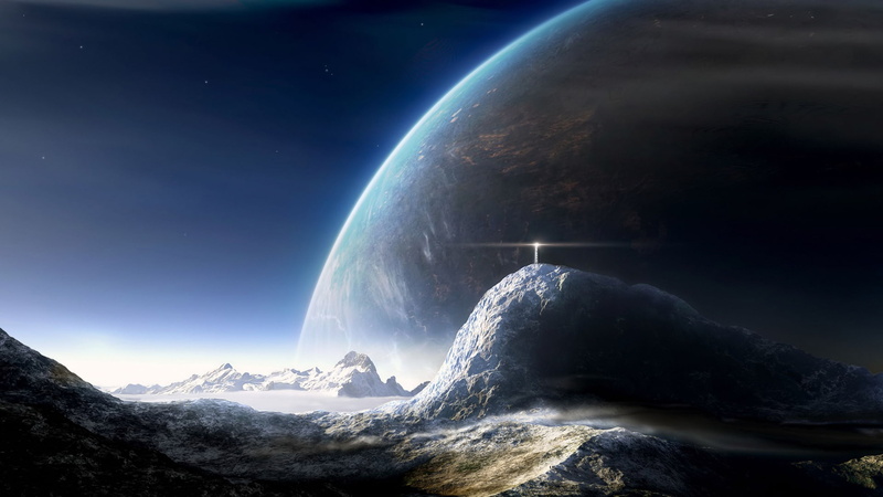 1080P, night, space, 3,316 16:9 Aspect Ratio s (SFW), light - natural phenomenon, outdoors, blue, water, beauty in nature, planet - space, planet earth