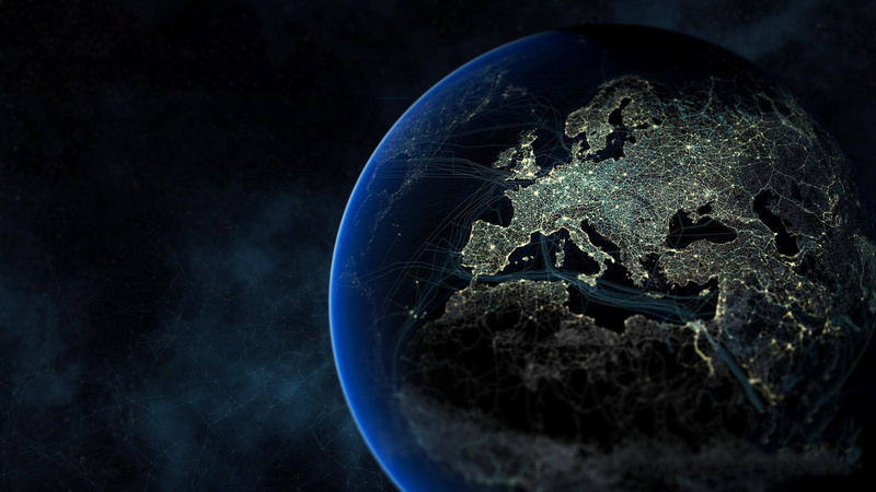 1080P, dark, sphere, outdoors, planet - space, world map, architecture, globe - man made object, global business, illuminated, night, science, communication