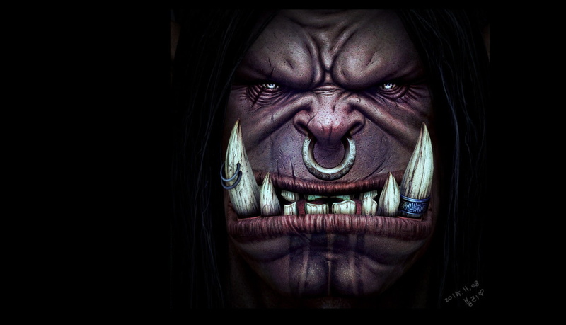 Grommash Hellscream 3D PAINTING!, Orc, bli ., 1080P, fantasy, art