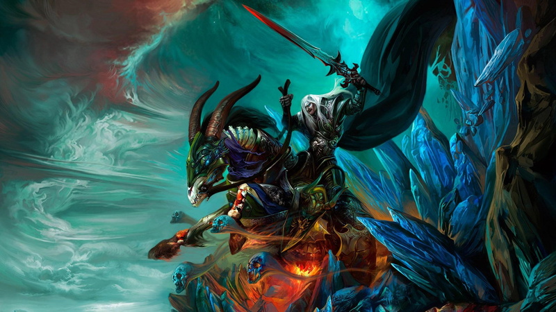 gallery, king, horns, lich, ragon, horses, swords, monster, wrath, 2K, image, artwork, frostmourne