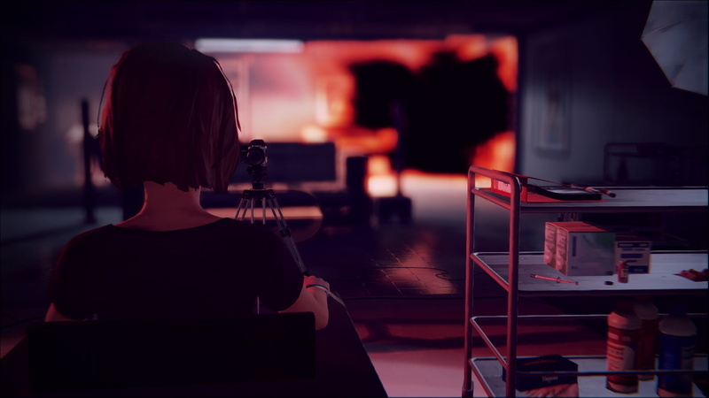 silhouette, focus on foreground, modern, music, women, arts culture and entertainment, photography, leisure activity, Max Caulfield, rear view, chair, sitting