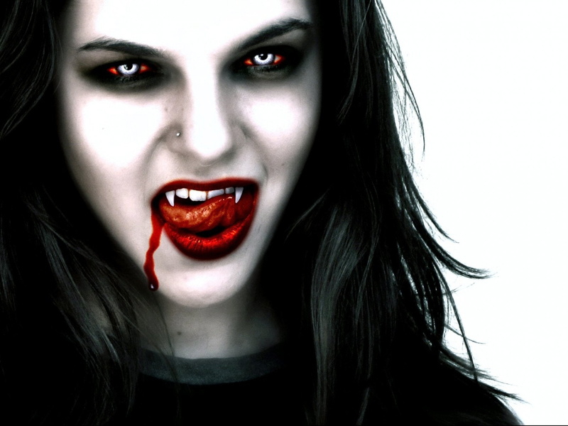 Girls, horror, girl, Dark, artwork, Evil, fantasy, Gothic, 1080P, vampire, blood, art