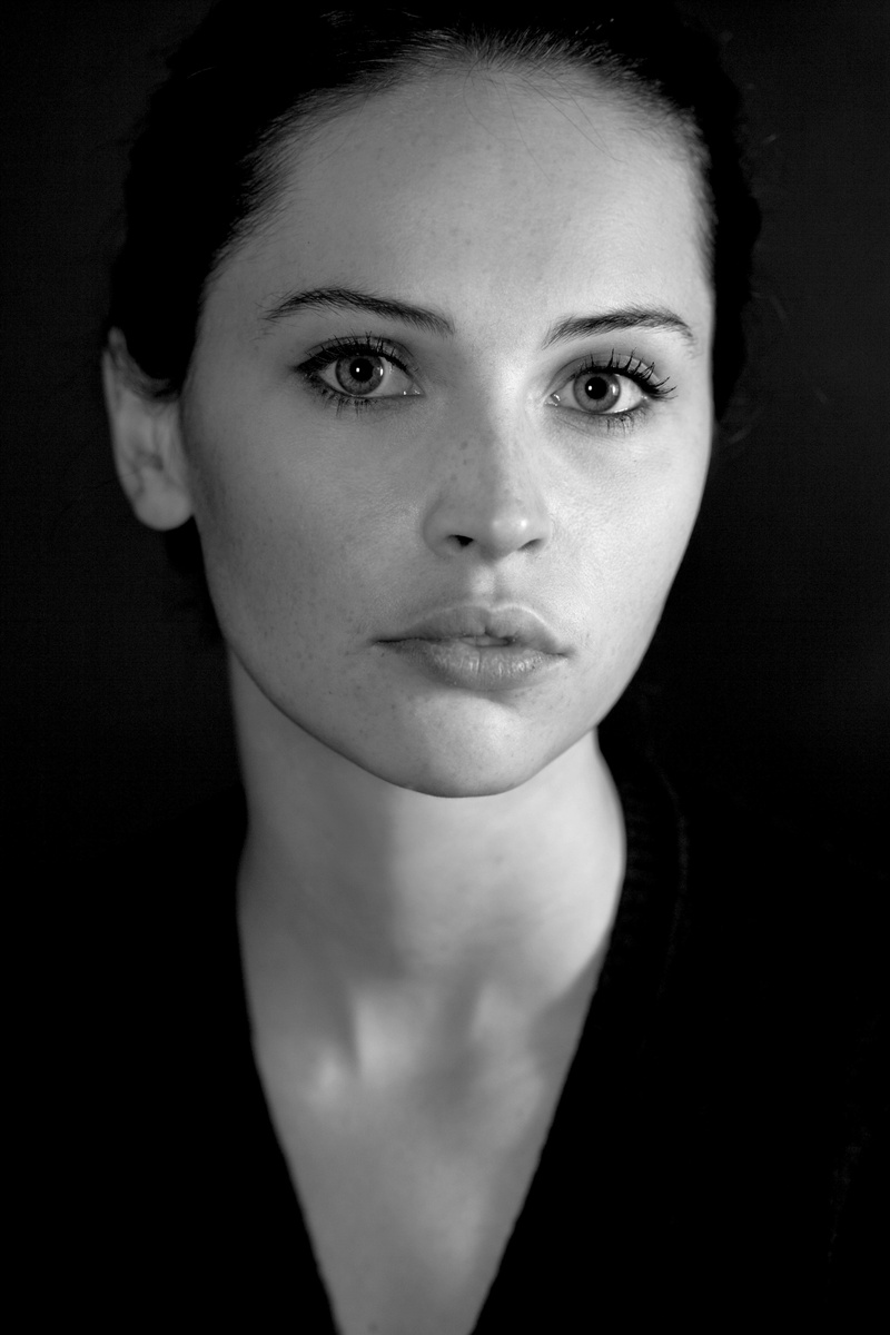 Felicity Jones, 4K, actress, face, closeup, monochrome