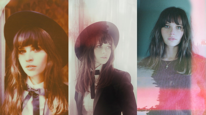 indoors, hair, looking, lifestyles, women, front view, collage, glass - material, digital composite, long hair, Felicity Jones, real people, bangs, hairstyle