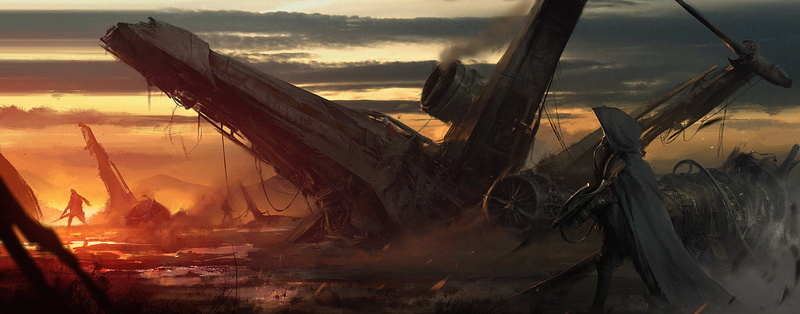 sunset, architecture, sky, dusk, ship, nature, shipwreck, occupation, industry, land, illustration, environment, X-wing, 2K, cloud - sky, wreck, wrecked