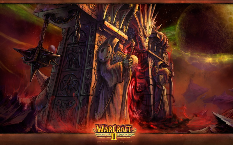 characters, Warcraft 2, Beyond the Dark Portal, darkness, 1080P, statues, black magic, mouth, dragon, guards, chain, damn place, welcome to Hell