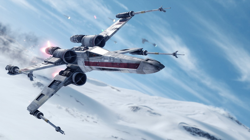 plane, Star Wars: Battlefront, sky, X wing, Hoth, video games, day, aerospace industry, cloud - sky, transportation, Star Wars, airplane, white color, 2K