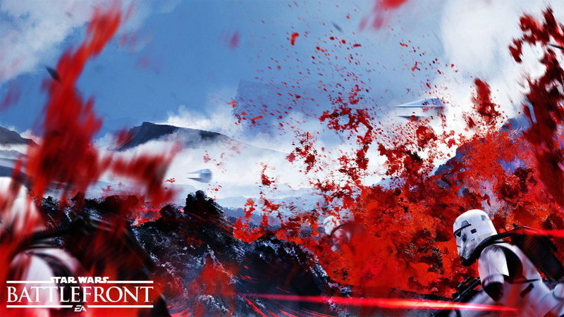 sign, EA  Games, plant, text, one person, TIE Fighter, water, motion, blood, accidents and disasters, Star Wars: Battlefront, built structure, tree, red