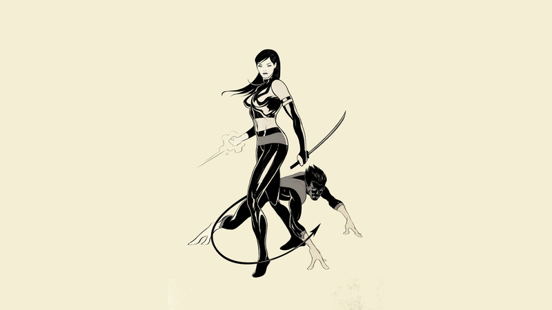Psylocke (Marvel Comics), 8K, X-Men, Nightcrawler (Marvel Comics)