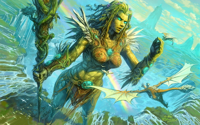 games, world, Video Games, yaorenwo, art, x, warcraft, video, fantasy, hd, dragons, freya, artwork, 720P, abstract