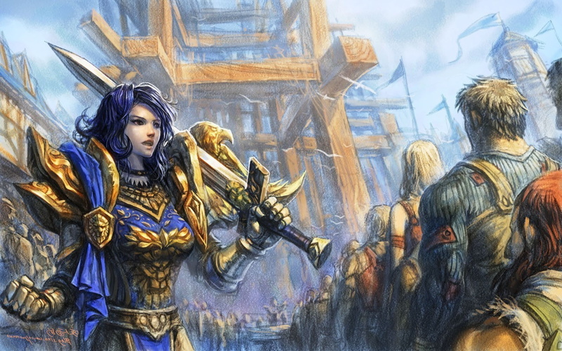 architecture, creativity, statue, hair, Yaorenwo, hairstyle, world of warcraft, built structure, real people, representation, female likeness, adult, male likeness