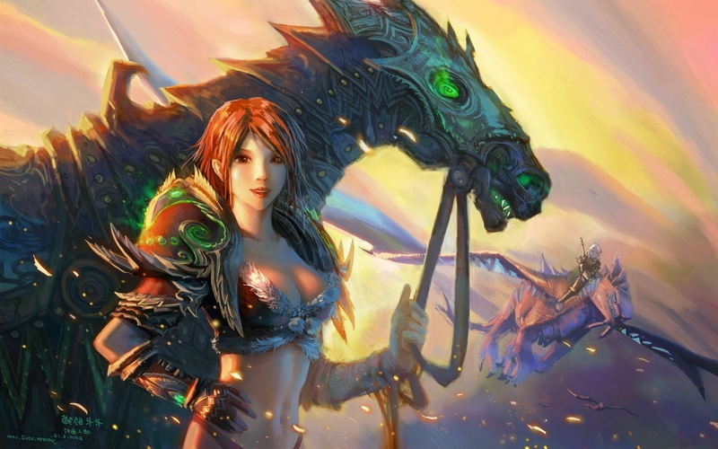 horse, fantasy Art, dragon, Yaorenwo, 720P