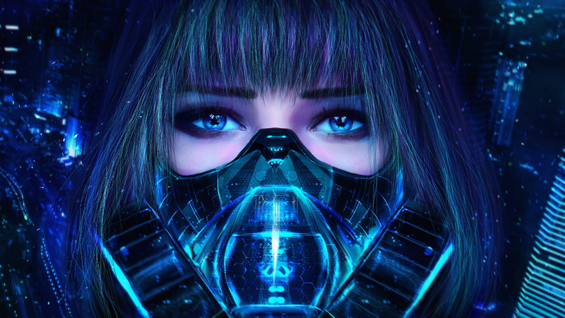 futuristic, women, females, front view, 1080P, beautiful woman, computer, internet, caucasian Ethnicity, black Color, indoors, anime, digital