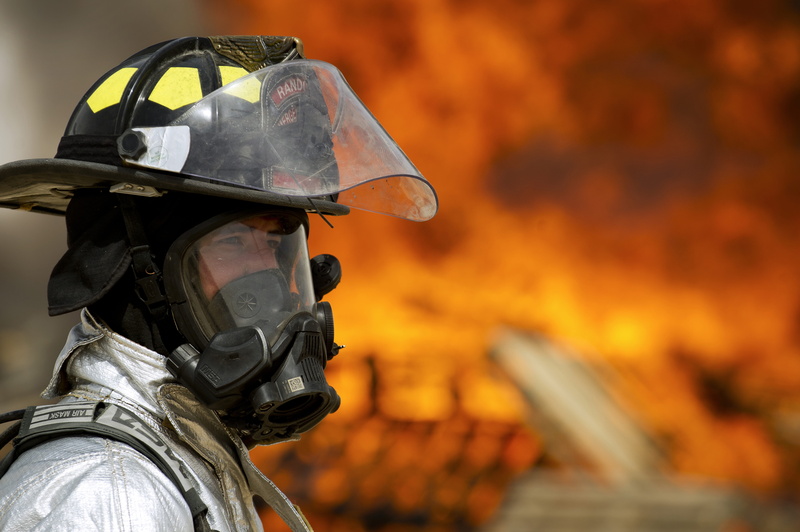 helmet, burn, heat, burning, communication, uniform, military, headwear, portrait, flame, wearing, fireman, flames, fire - natural phenomenon, protection