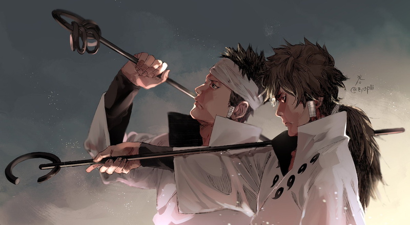 Indra Ootsutsuki, Ashura Ootsutsuki, Naruto, brothers, 1080P, by zyop111, art