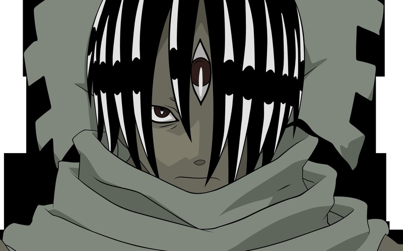 Scarf, Look, communication, pattern, Soul eater, close-up, 1080P, white color, art and craft, human representation, studio shot, Boy, creativity, Ashura soul eater