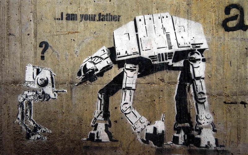 720P, art, wars, x, Star Wars, games, hd, video, atat, Banksy, star