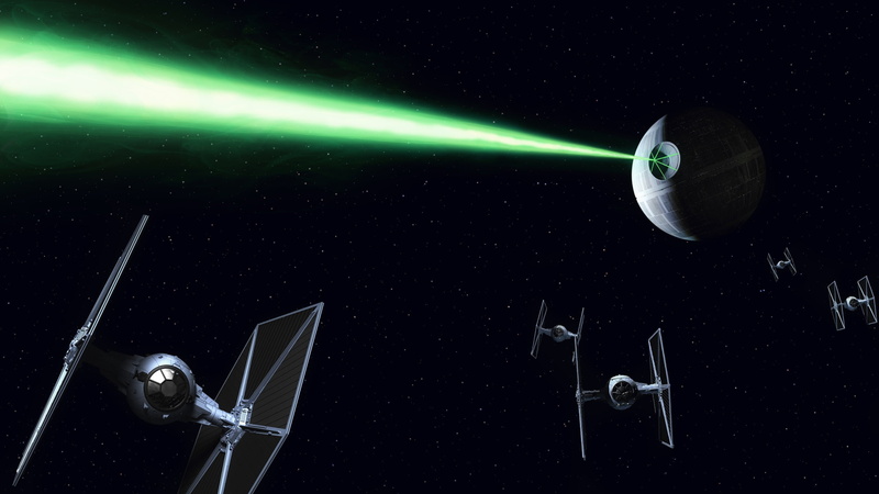 ray, 2K, photoshop, collage, death star, cinema, green, TIE Fighter, star wars, Empire, space