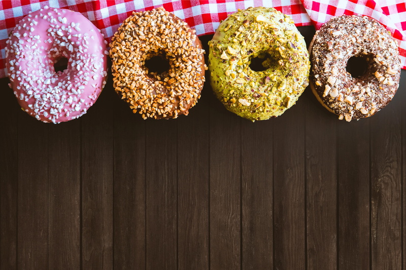 food and drink, fantastic, four, snack, freshness, baked, dessert, donuts, cake, indulgence, directly above, temptation, variation, no people, still life