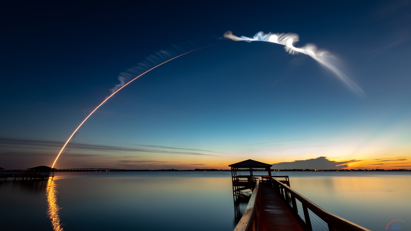 United Launch Alliance, Cape Canaveral, Launch, Indian River Lagoon, rocket, Palm Shores, AEHF5, river, timelapse, satellite, Florida, Atlas5, 5K, dock