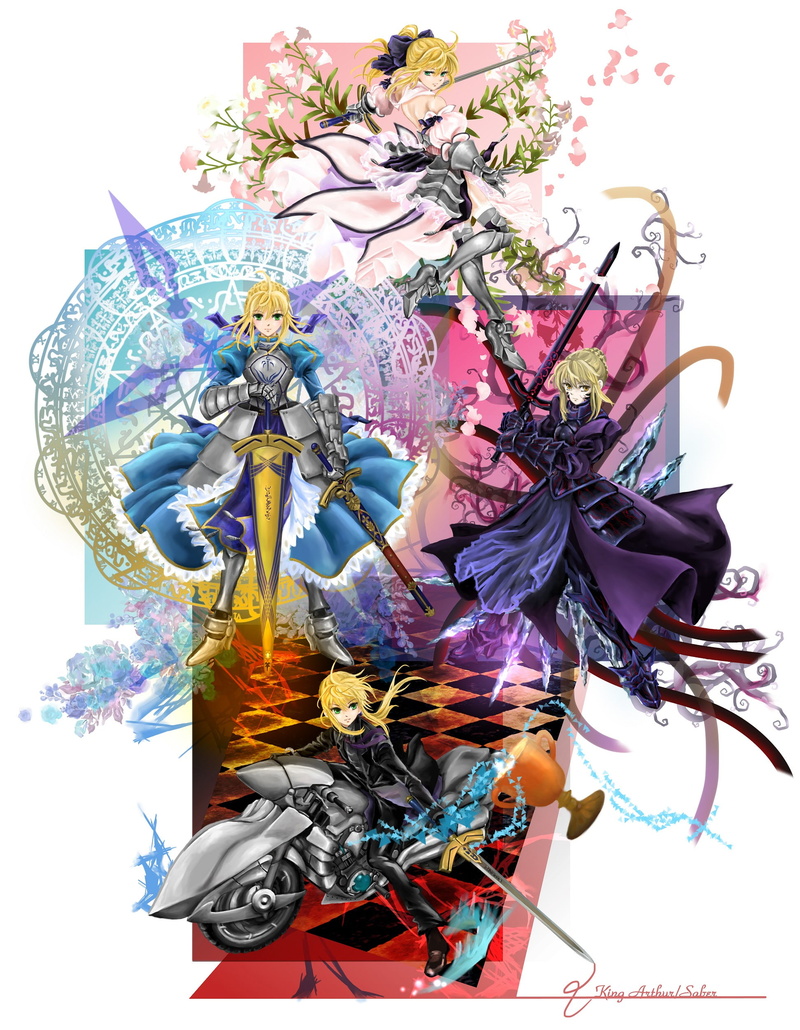 multi colored, plant, no people, Saber Alter, Saber Lily, 1080P, Fate Series, choice, bouquet, studio shot, Saber, decoration, floral pattern, nature