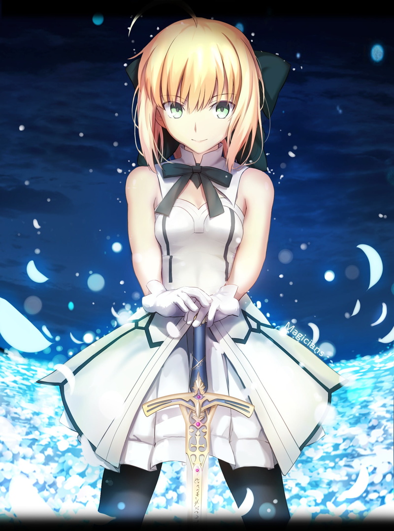 futuristic, cyborg, clothing, women, blond hair, character, swimming pool, silver colored, Saber Lily, robot, standing, haired, 1080P, Fate Series, three quarter length