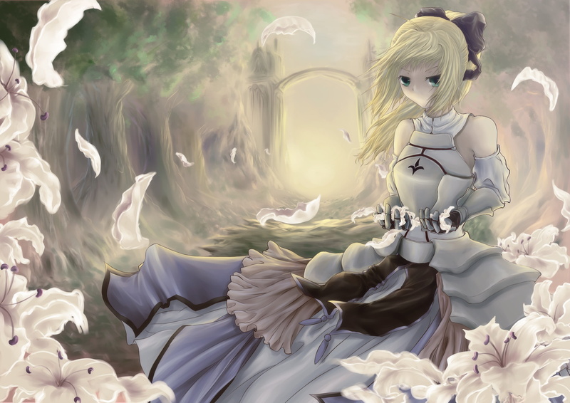 still life, creativity, Saber Lily, anime girls, male likeness, flowering plant, female likeness, close-up, no people, anime, sunlight, Saber, sculpture