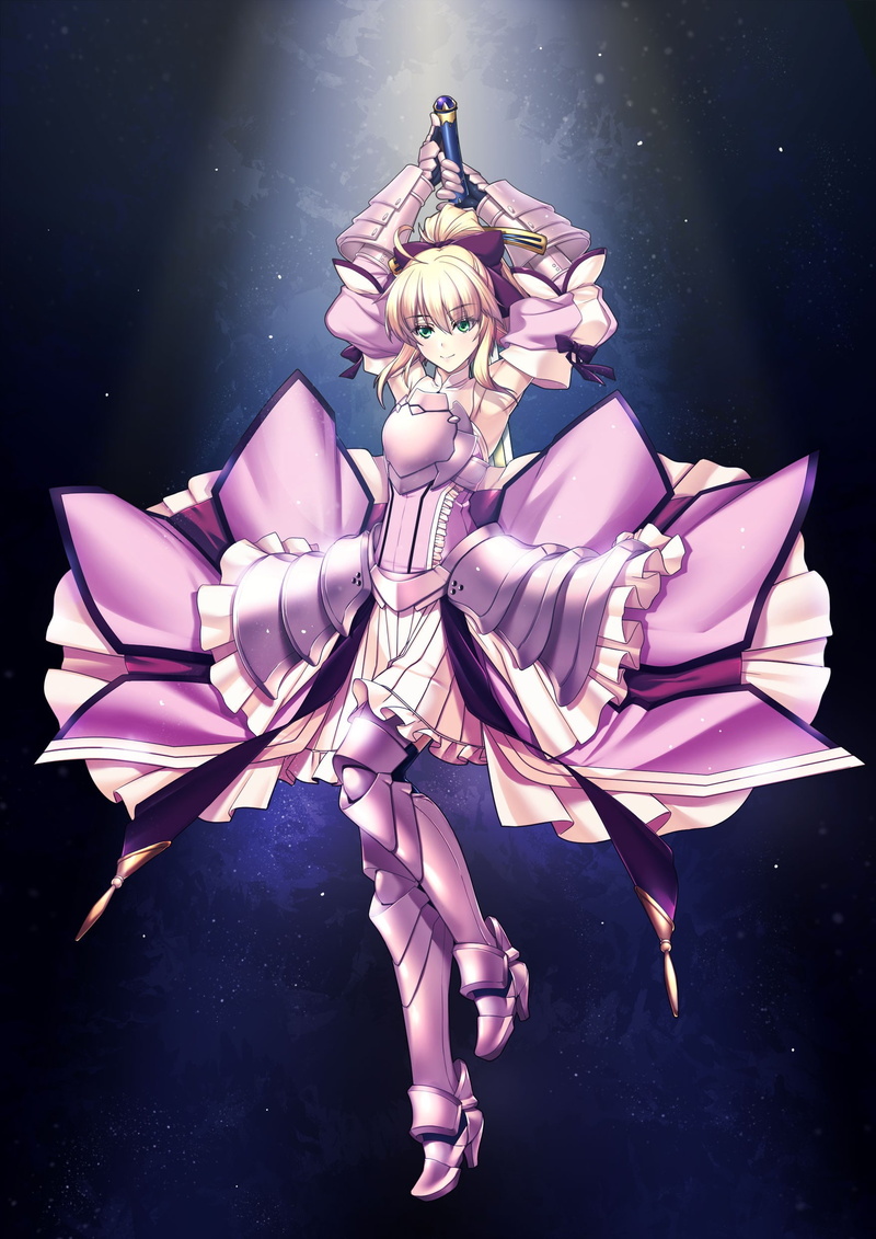 heels, anime girls, Fate/Stay Night, blonde, Saber Lily, 1080P, sword, Fate/Unlimited Codes, green eyes, armor, anime, Saber