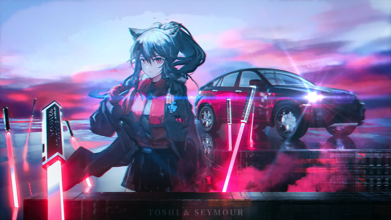science fiction, anime girls, 2K, Texas (Arknights), Arknights, Seymour