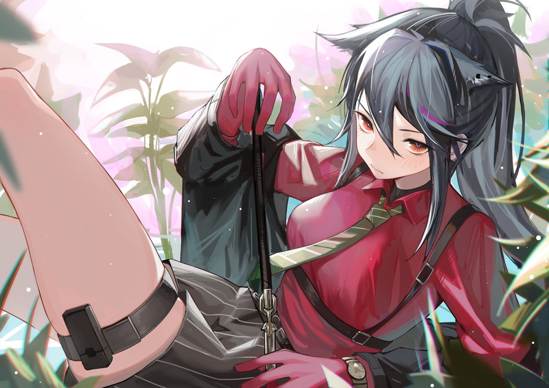 anime girls, ponytail, Krin, anime, 5K, Texas (Arknights), Arknights, dark hair