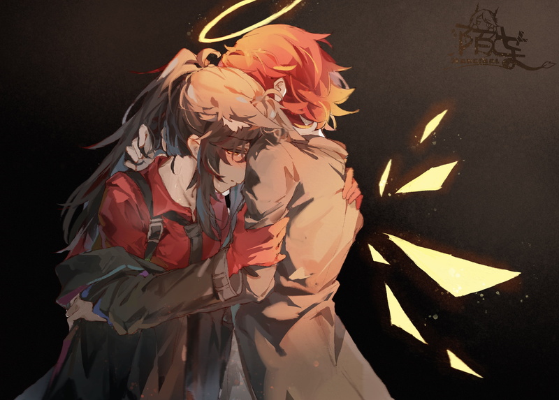 4K, anime, Exusiai (Arknights), Texas (Arknights), yuri, Arknights, anime girls, Moyu Marginal