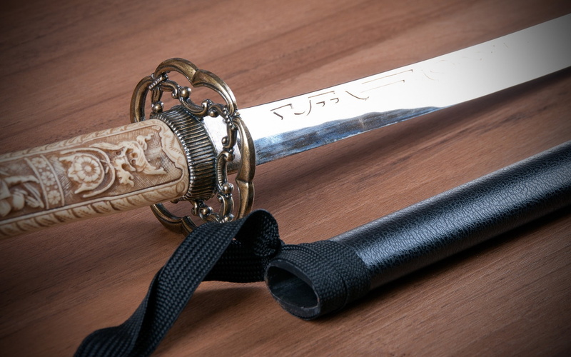 brown, 1080P, katana, silver, japan, arm, japanese, sword