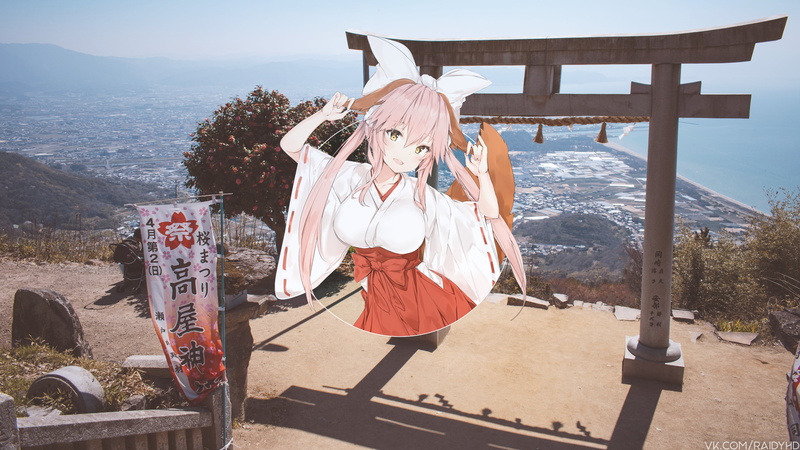 Fate/Grand Order, anime, picture-in-picture, Tamamo no Mae (fate/grand order), 4K, anime girls, FGO