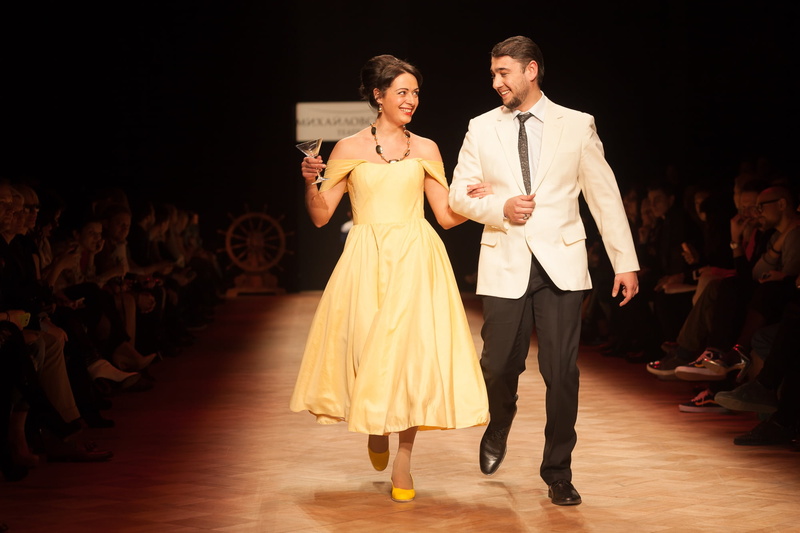 couple - relationship, catwalk - Stage, new York City, indoors, fashion, females, collection, happiness, clothing, dress, full length, design Professional