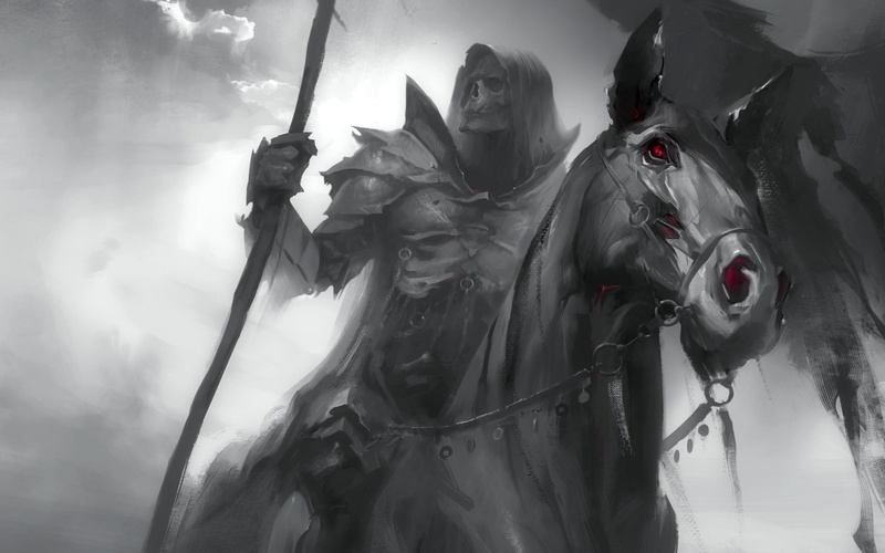 Sawan, Death, the black knight, 1080P, horseman of the Apocalypse, fear, red eyes, black horse, Dark Soul