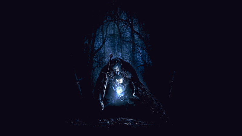 knight, Dark Souls, artwork, forest, dark, death, 1080P, Dark Souls II, video games