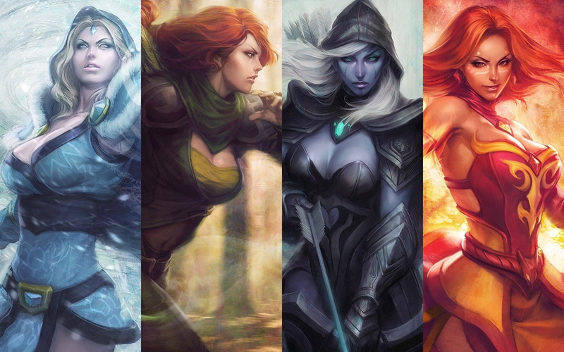 drow, crystal, 2K, dota, ranger, traxex, windrunner, maiden, lina
