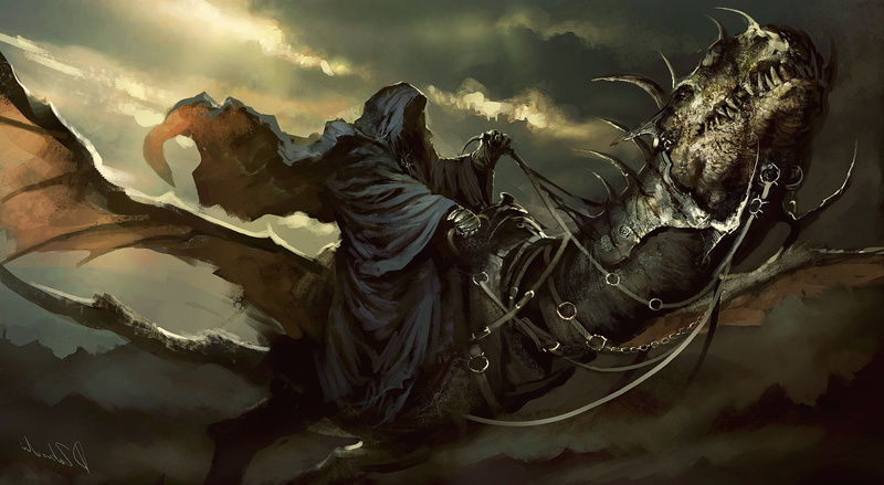 sky, cloud - sky, adult, panoramic, 1080P, fantasy, creativity, outdoors, people, environment, art and craft, nature, the lord of the rings fantasy art nazgl witchking of angmar artwork