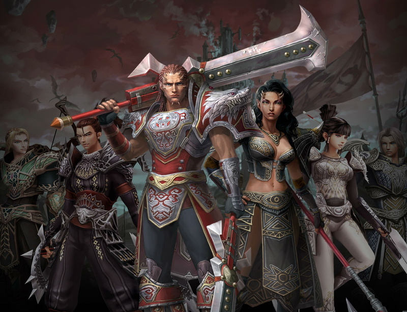 online, real people, costume, fantasy, built structure, art and craft, clothing, mmo, Exploration, group of people, blood, front view, warrior, architecture